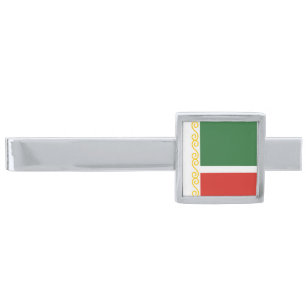Chechnya Flag Silver Finish Tie Bar