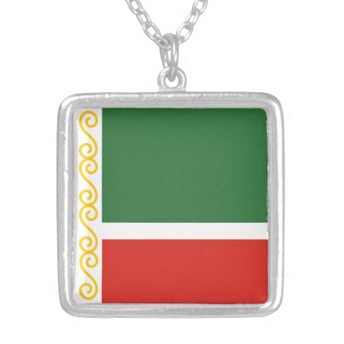 Chechnya Flag Silver Plated Necklace