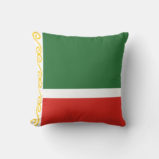 Chechnya Flag Throw Pillow (Front)