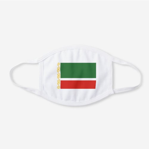 Chechnya Flag White Cotton Face Mask