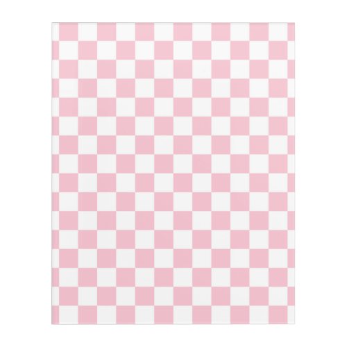 Check Baby Pink And White Checkerboard Pattern Acrylic Print