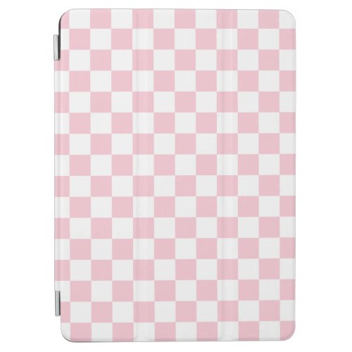 Check Baby Pink And White Checkerboard Pattern iPad Air Cover