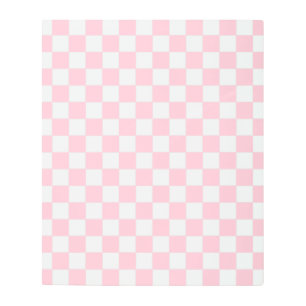 Check Baby Pink And White Checkerboard Pattern Metal Print