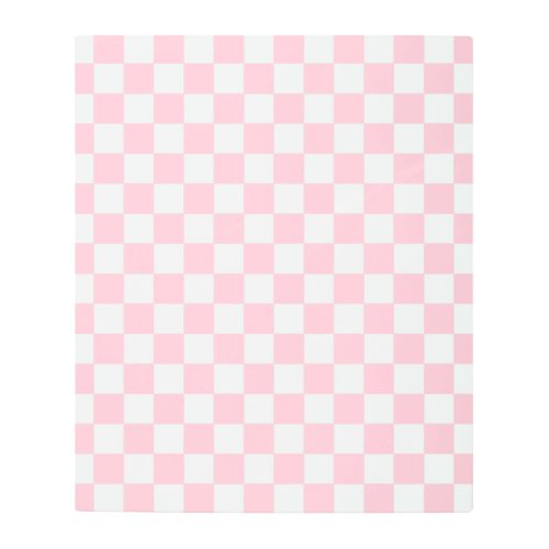 Check Baby Pink And White Checkerboard Pattern Metal Print