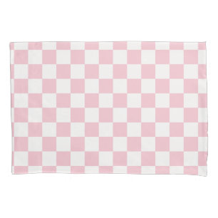 Check Baby Pink And White Checkerboard Pattern Pillow Case