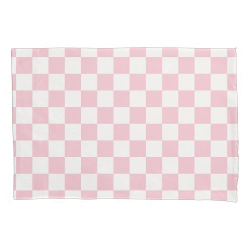 Check Baby Pink And White Checkerboard Pattern Pillow Case
