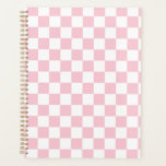 Check Baby Pink And White Checkerboard Pattern Planner<br><div class="desc">Checkered Pattern – light pink and white checkerboard.</div>