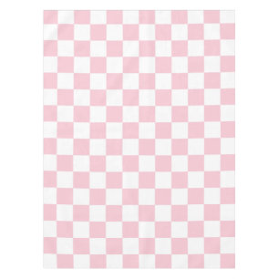 Check Baby Pink And White Checkerboard Pattern Tablecloth
