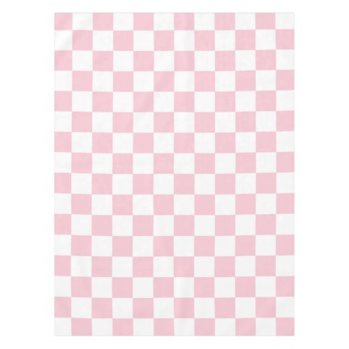 Check Baby Pink And White Checkerboard Pattern Tablecloth