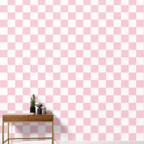 Check Baby Pink And White Checkerboard Pattern  Wallpaper
