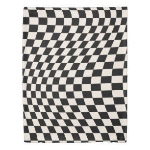 Check Black And Cream White Pattern Checkerboard Duvet Cover