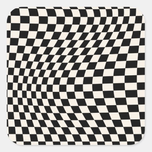 Check Black And Cream White Pattern Checkerboard Square Sticker