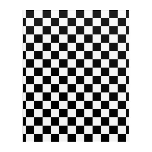 Check Black White Checkered Pattern Checkerboard Acrylic Print