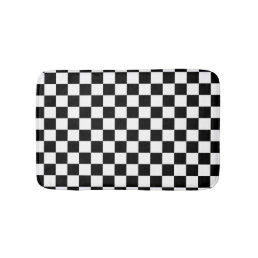 Check Black White Checkered Pattern Checkerboard Bath Mat
