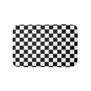 Check Black White Checkered Pattern Checkerboard Bath Mat