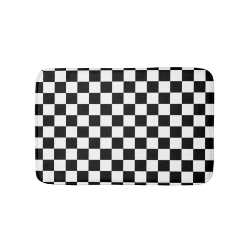 Check Black White Checkered Pattern Checkerboard Bath Mat