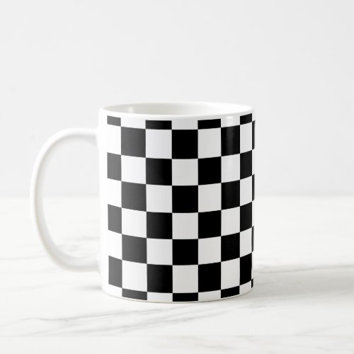 Check Black White Checkered Pattern Checkerboard Coffee Mug