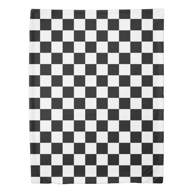 Check Black White Checkered Pattern Checkerboard Duvet Cover (Front)