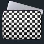 Check Black White Checkered Pattern Checkerboard Laptop Sleeve<br><div class="desc">Checkered Pattern – Black and white checkerboard.</div>