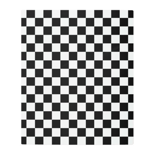 Check Black White Checkered Pattern Checkerboard Metal Print