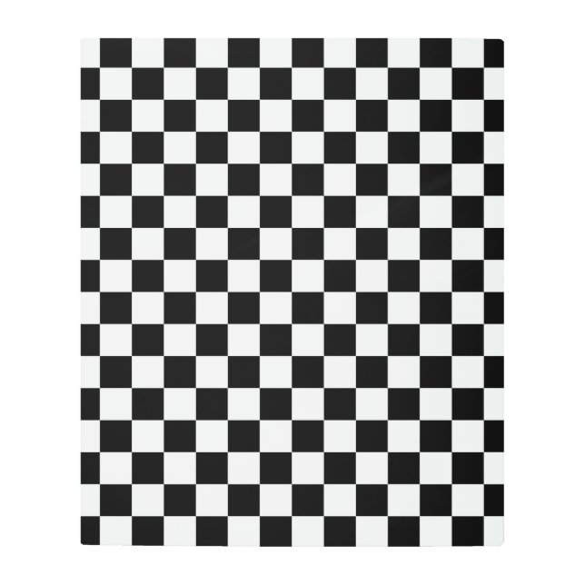Check Black White Checkered Pattern Checkerboard Metal Print (Front)