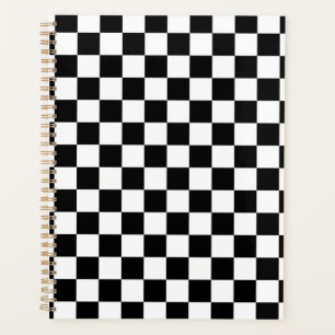 Check Black White Checkered Pattern Checkerboard Planner