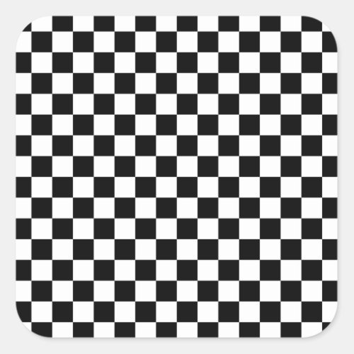 Check Black White Checkered Pattern Checkerboard Square Sticker