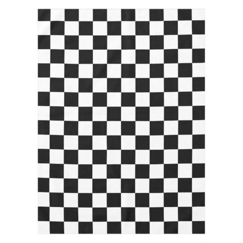 Check Black White Checkered Pattern Checkerboard Tablecloth