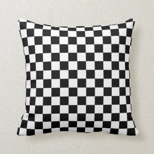 Check Black White Checkered Pattern Checkerboard Throw Pillow