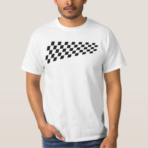 Check Black White Chequered Flag GT7 F1 Gamer  T_Shirt