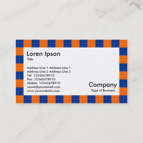 Check Border _ Blue and Orange Business Card