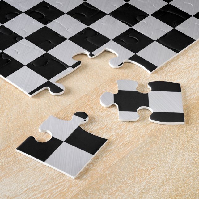 Check Brushed Steel Jigsaw Puzzle (Side)