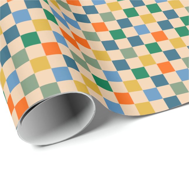 Check Checked Checkered Colorful Pattern Wrapping Paper (Roll Corner)