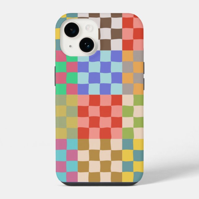 Check Colorful Checkered Pattern Checkerboard Iphone Case (Back)