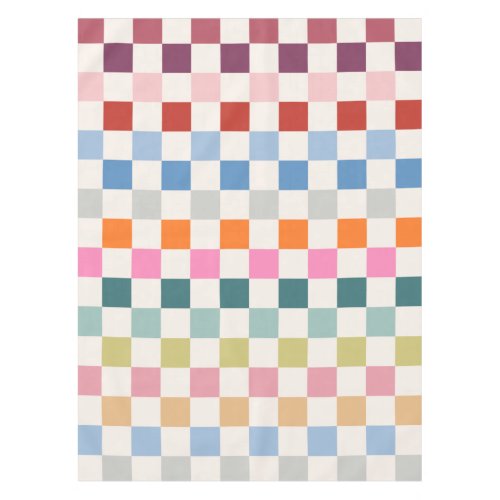 Check Colorful Checkered Pattern Checkerboard Tablecloth