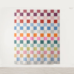 Check Colorful Checkered Pattern Checkerboard Tapestry