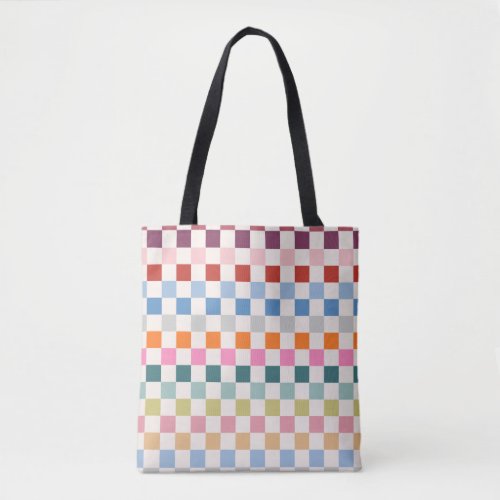 Check Colorful Checkered Pattern Checkerboard Tote Bag