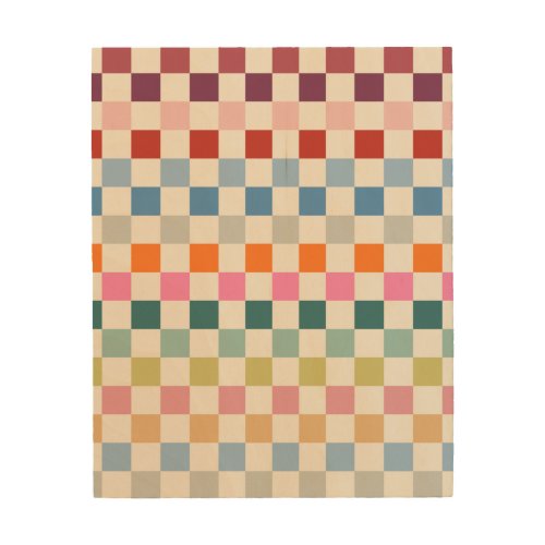 Check Colorful Checkered Pattern Checkerboard Wood Wall Art
