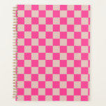 Check Coral Pink Checkered Pattern Checkerboard Planner<br><div class="desc">Checkered Pattern – Coral pink and salmon checkerboard.</div>