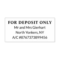 Check Endorsement For Deposit Only Modern Rubber Stamp Zazzle