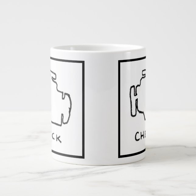 Check Engine Light Drawing Giant Coffee Mug (Front)