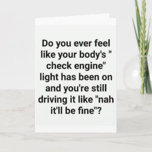 CHECK ENGINE LIGHT? FOR YOUR "50th BIRTHDAY" HUMOR Card