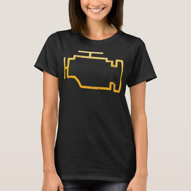 Check Engine Light Funny Mechanic Car T-Shirt (Front)