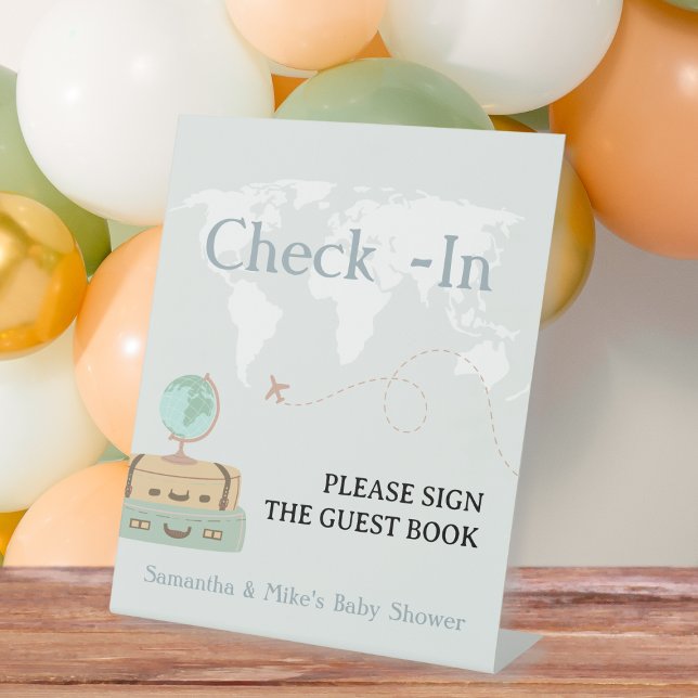 Check-In Guest Book Sign Travel Baby Shower (Check-In Guest Book Sign Travel Baby Shower)
