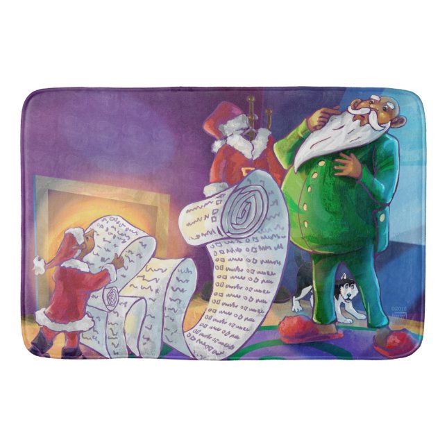 Check it Twice Painting Bath Mat (Front)