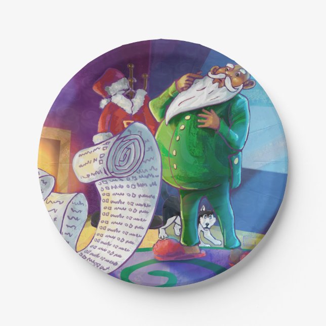 Check it Twice Painting Paper Plates (Front)