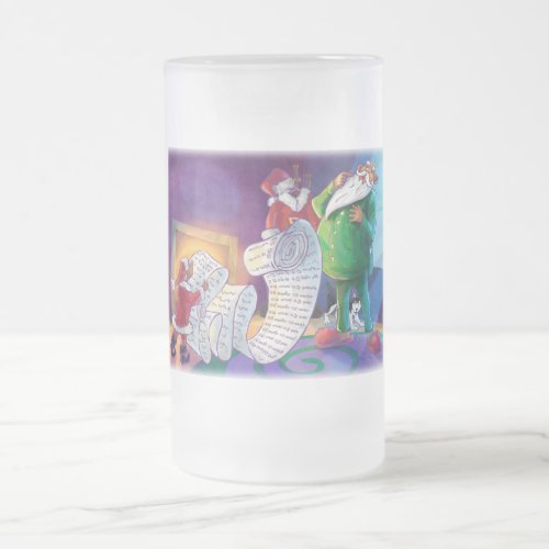 Check it Twice Santa Frosted Glass Beer Mug