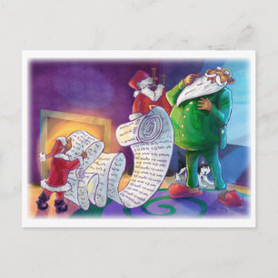 Check it Twice Santa Holiday Postcard