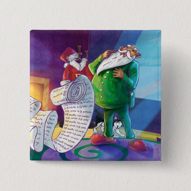 Check it Twice Santa Pinback Button (Front)