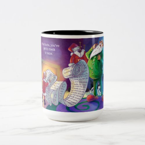 Check it Twice Santa Two_Tone Coffee Mug